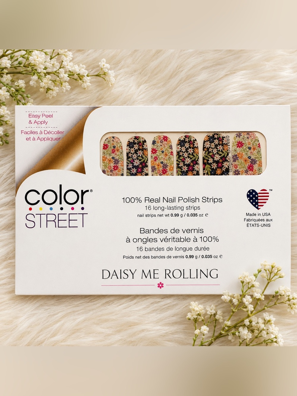 Color Street "Daisy Me Rolling" Floral Nail Polish Strips - Multi-Color